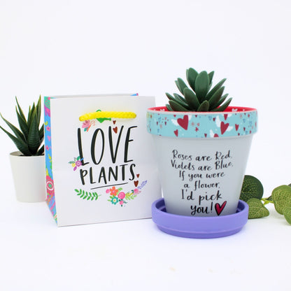 Love Plants If You Were A Flower I'd Pick You Painted Terracotta Plant Pot Gift