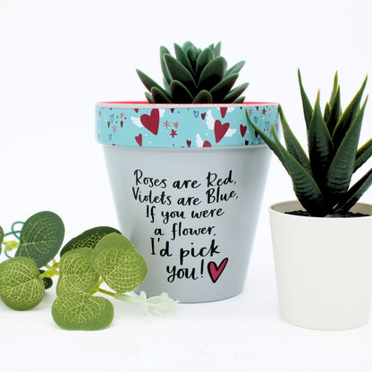 Love Plants If You Were A Flower I'd Pick You Painted Terracotta Plant Pot Gift