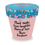Love Plants Plant, Grow, Harvest, Shine Pink Painted Terracotta Plant Pot Gift