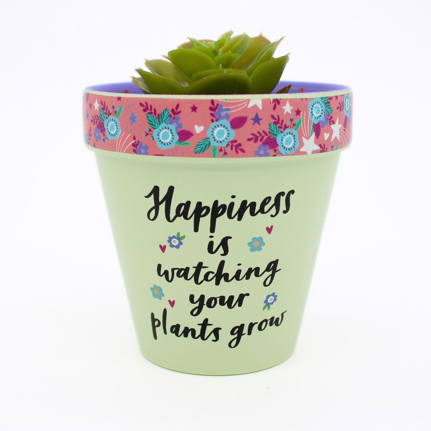 Love Plants Happiness Is Watching Your Plants Grow Painted Terracotta Plant Pot