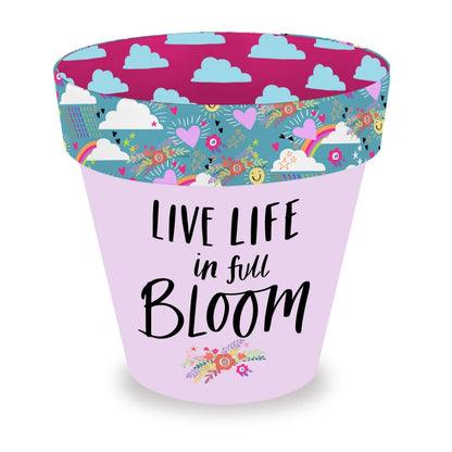 Love Plants Live Life In Full Bloom Painted Terracotta Plant Pot Gift Idea