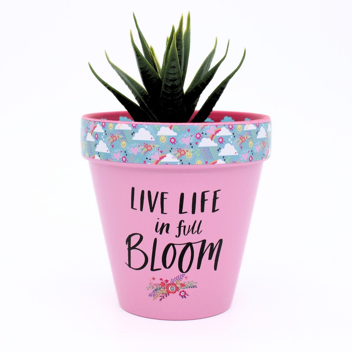 Love Plants Live Life In Full Bloom Painted Terracotta Plant Pot Gift Idea