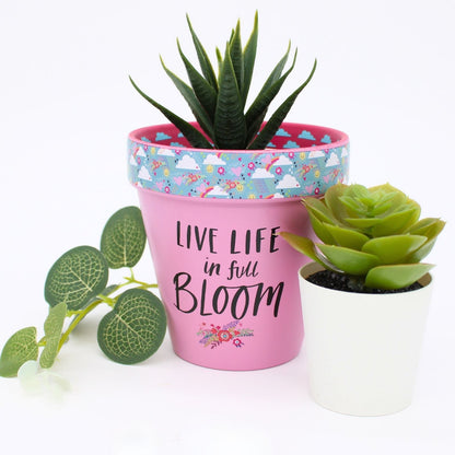 Love Plants Live Life In Full Bloom Painted Terracotta Plant Pot Gift Idea