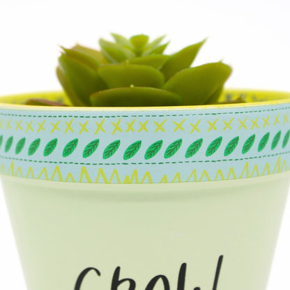 Love Plants Grow Dammit! Green Painted Terracotta Plant Pot Gift Idea