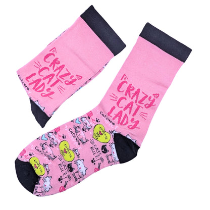 Crazy Cat Lady Socks For Her UK 4-7 Bamboo Socks Novelty Gift Idea