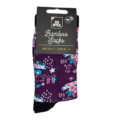 BFF Bestie For Life Socks For Her UK 4-7 Bamboo Socks Novelty Gift Idea