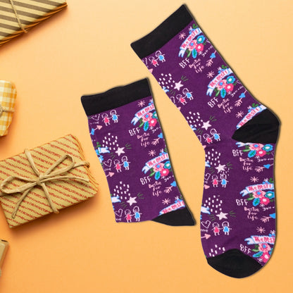 BFF Bestie For Life Socks For Her UK 4-7 Bamboo Socks Novelty Gift Idea