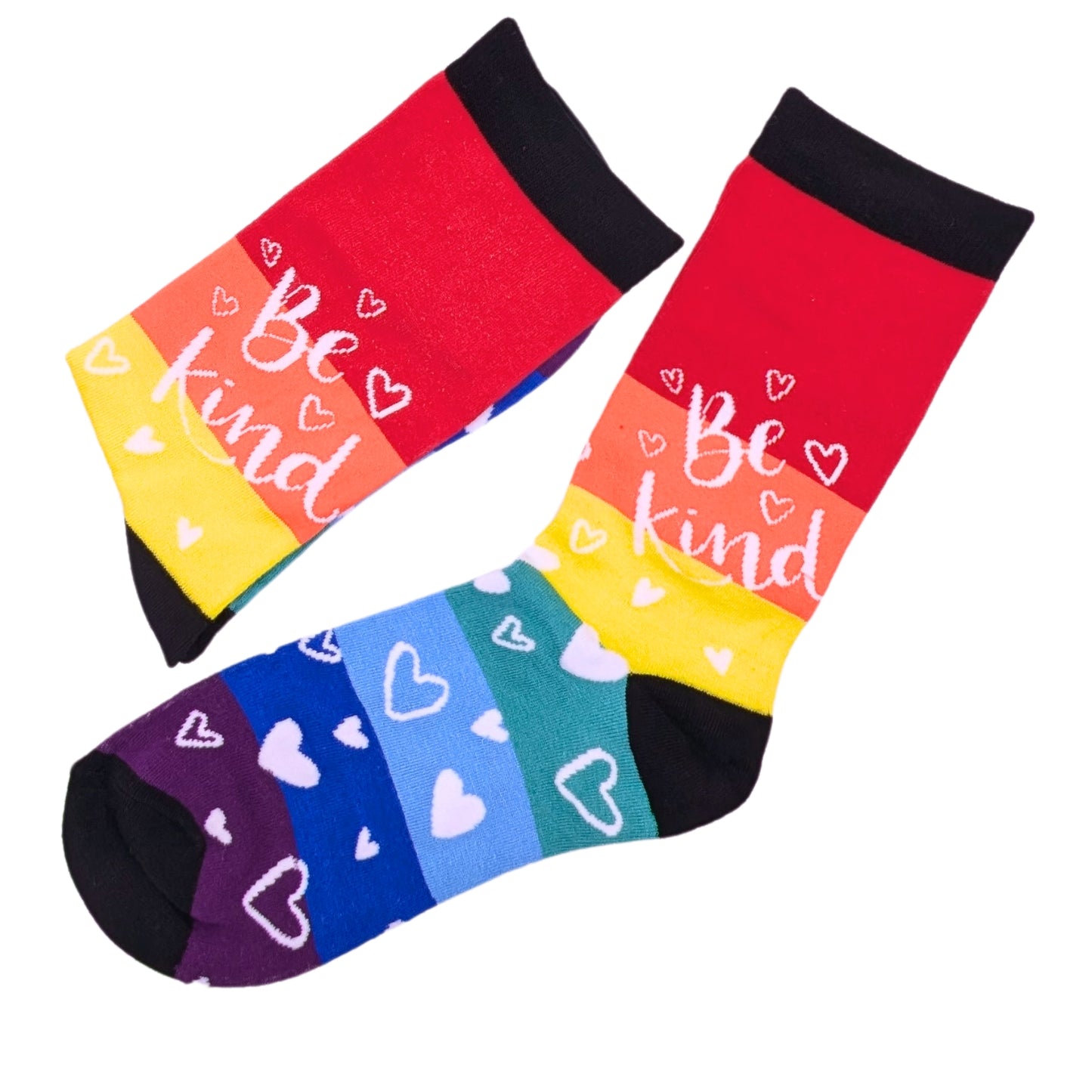 Be Kind Rainbow Socks For Her UK 4-7 Kindness Bamboo Socks Novelty Gift Idea