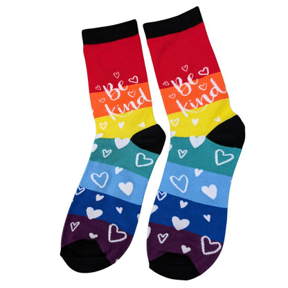 Be Kind Rainbow Socks For Her UK 4-7 Kindness Bamboo Socks Novelty Gift Idea