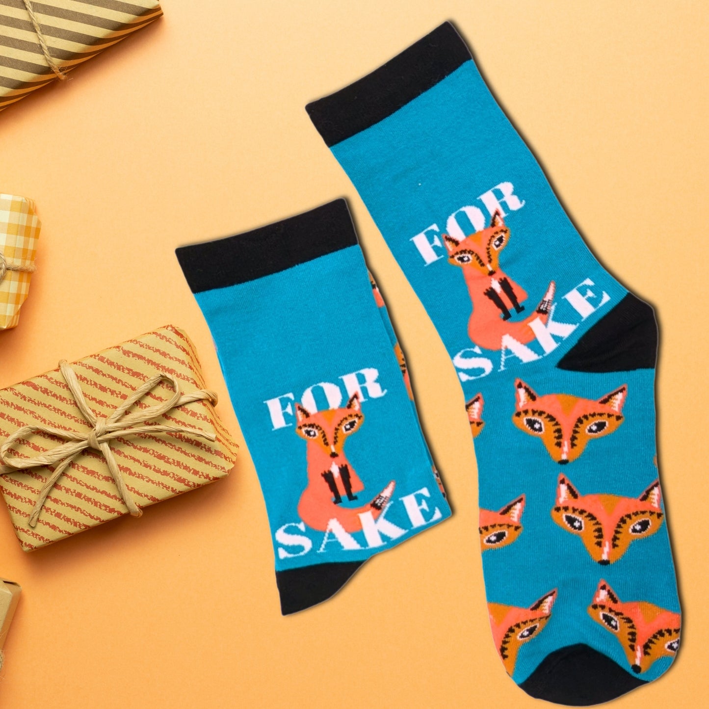 For Fox Sake Socks For Him UK 8-11  Bamboo Socks Novelty Gift Idea