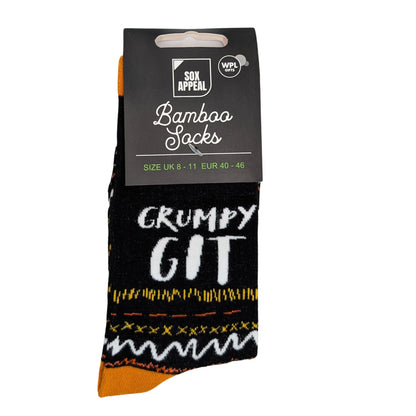 Grumpy Git Socks For Him UK 8-11 Grumpy Old Man Bamboo Socks Novelty Gift Idea