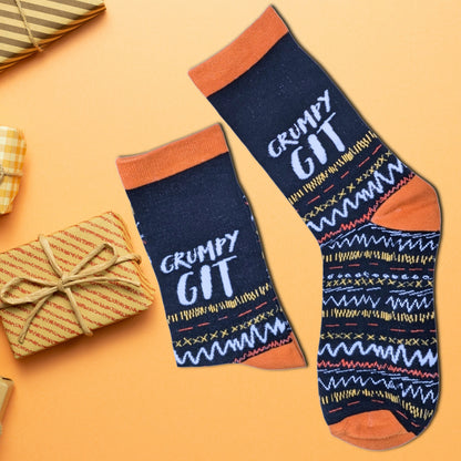Grumpy Git Socks For Him UK 8-11 Grumpy Old Man Bamboo Socks Novelty Gift Idea