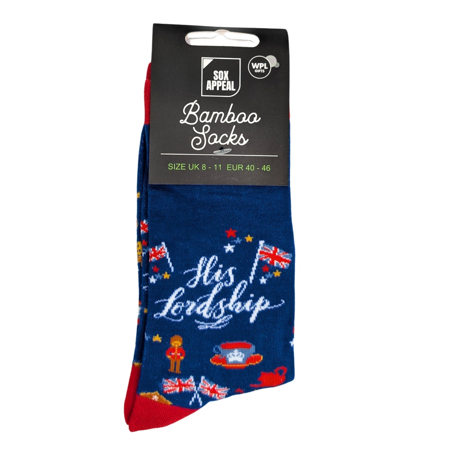 His Lordship Socks For Him UK 8-11 His Majesty Bamboo Socks Novelty Gift Idea