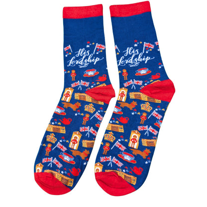 His Lordship Socks For Him UK 8-11 His Majesty Bamboo Socks Novelty Gift Idea