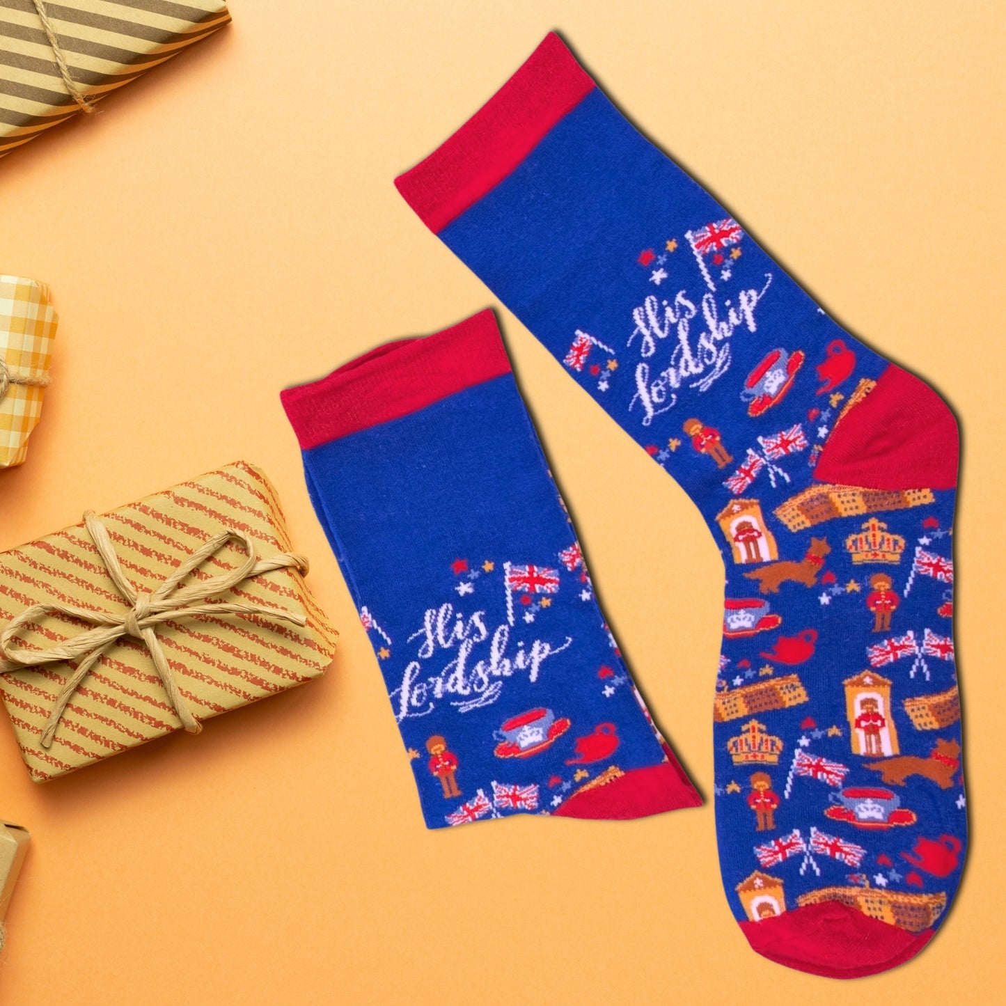 His Lordship Socks For Him UK 8-11 His Majesty Bamboo Socks Novelty Gift Idea