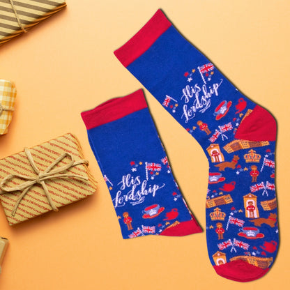 His Lordship Socks For Him UK 8-11 His Majesty Bamboo Socks Novelty Gift Idea