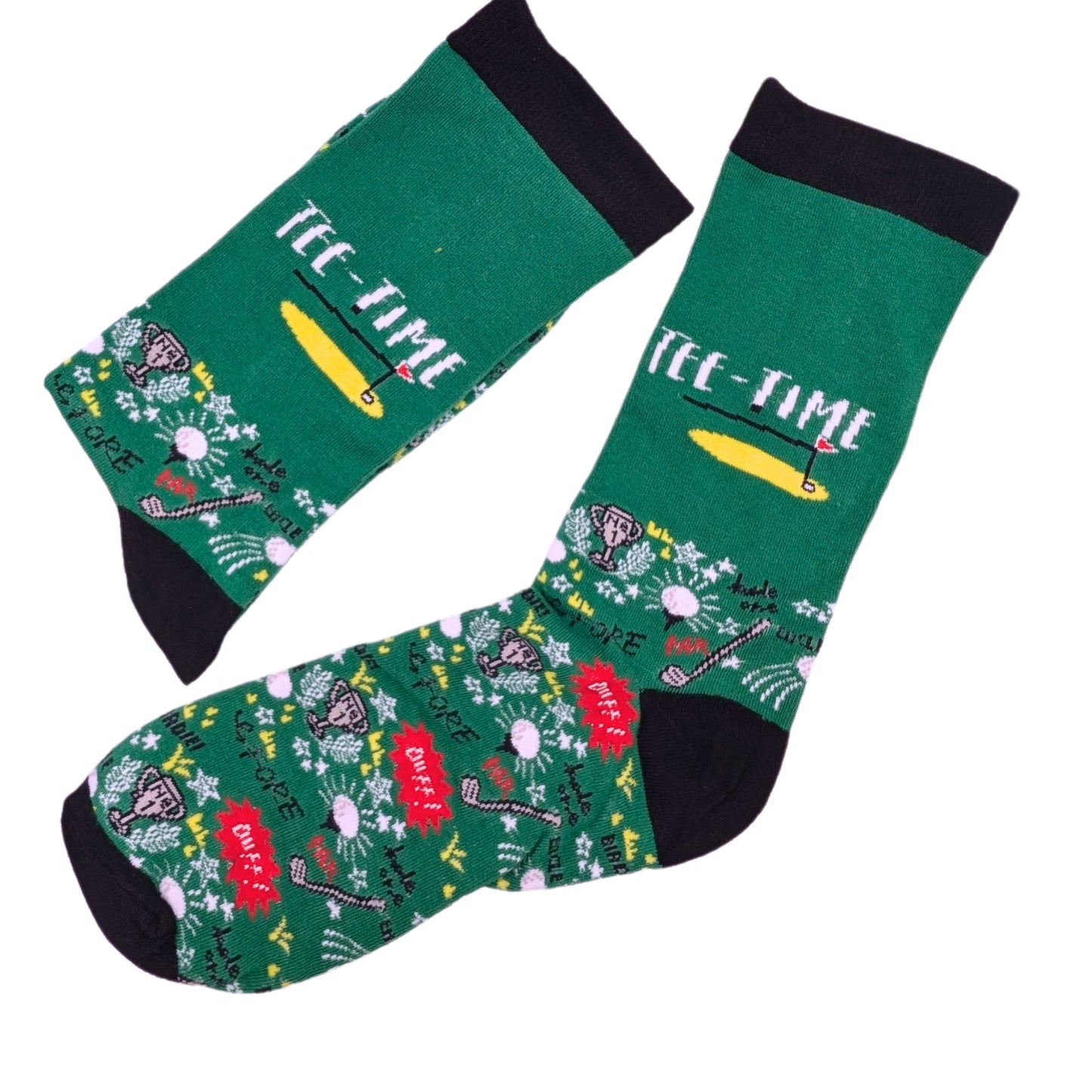 Tee-Time Golfing Socks For Him UK 8-11 Bamboo Socks Novelty Gift Idea