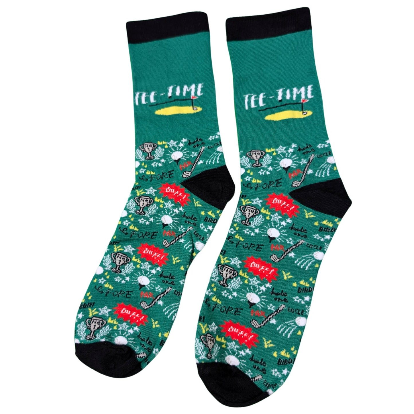 Tee-Time Golfing Socks For Him UK 8-11 Bamboo Socks Novelty Gift Idea