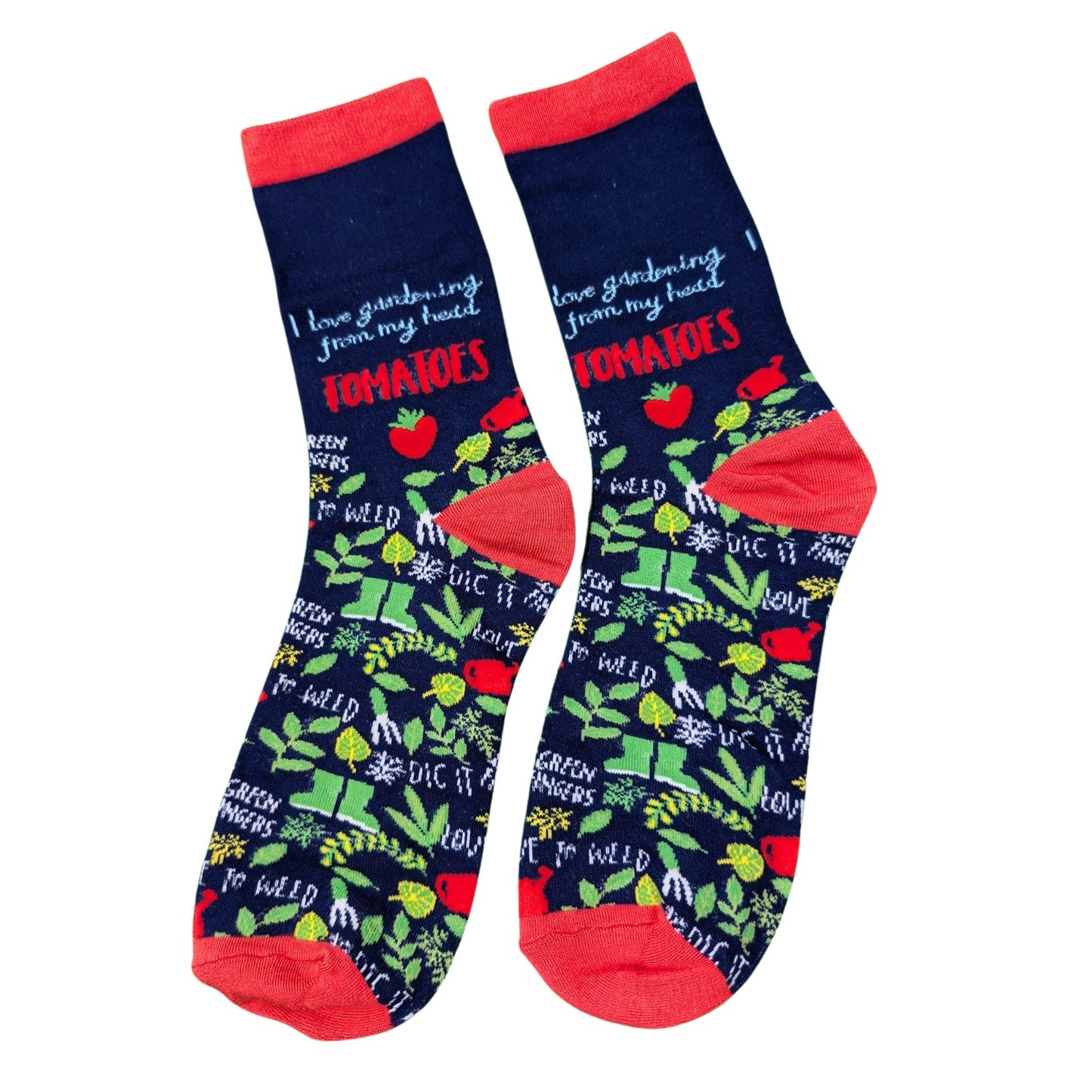 I Love Gardening From My Head Tomatoes Socks For Him UK 8-11 Bamboo Socks Gift