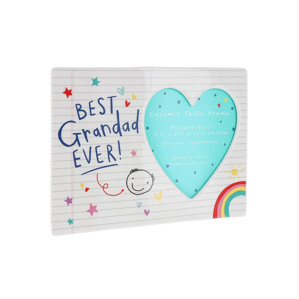 Scribbles Cute Best Grandad Ever Ceramic Photo Frame