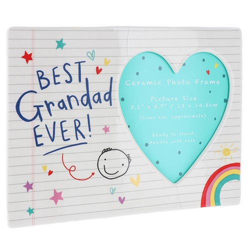 Scribbles Cute Best Grandad Ever Ceramic Photo Frame