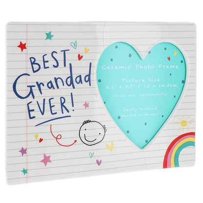 Scribbles Cute Best Grandad Ever Ceramic Photo Frame