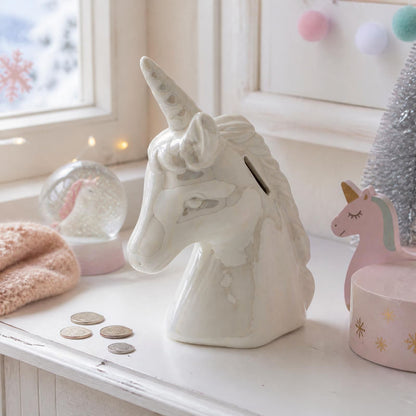Unicorn Ceramic Money Bank Traditional Money Box With Stopper