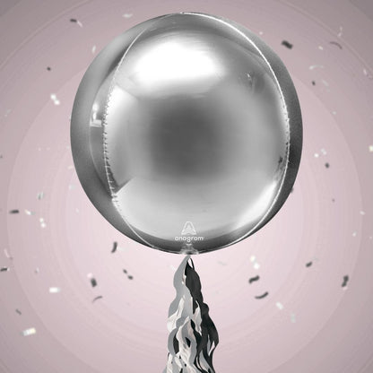 Floating Shimmering Silver Balloon In A Box With Tail Surprise Gift - Personalise It!