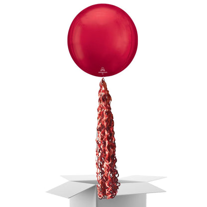Floating Classic Red Balloon In A Box With Tail Surprise Gift - Personalise It!