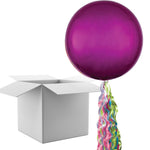 Floating Plum Pink Balloon In A Box With Tail Surprise Gift - Personalise It!