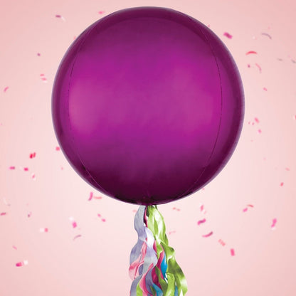 Floating Plum Pink Balloon In A Box With Tail Surprise Gift - Personalise It!