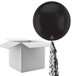 Floating Sleek Black Balloon In A Box With Tail Surprise Gift - Personalise It!