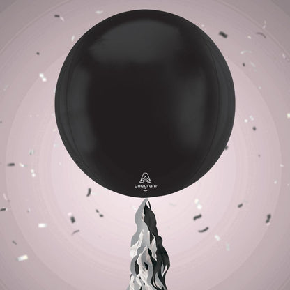 Floating Sleek Black Balloon In A Box With Tail Surprise Gift - Personalise It!