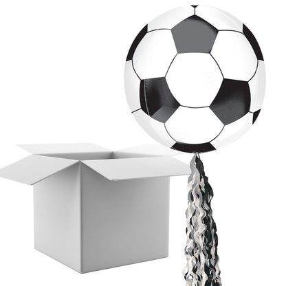 Floating Football Balloon In A Box With Tail Surprise Gift - Personalise It!