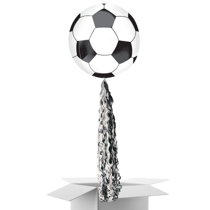 Floating Football Balloon In A Box With Tail Surprise Gift - Personalise It!
