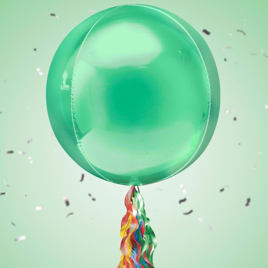 Floating Fresh Green Balloon In A Box With Tail Surprise Gift - Personalise It!