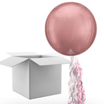 Floating Blush Rose Gold Balloon In A Box With Tail Surprise Gift - Personalise It!