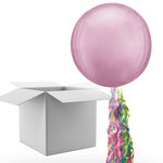 Floating Pastel Pink Balloon In A Box With Tail Surprise Gift - Personalise It!
