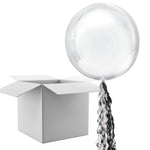 Floating Soft White Balloon In A Box With Tail Surprise Gift - Personalise It!