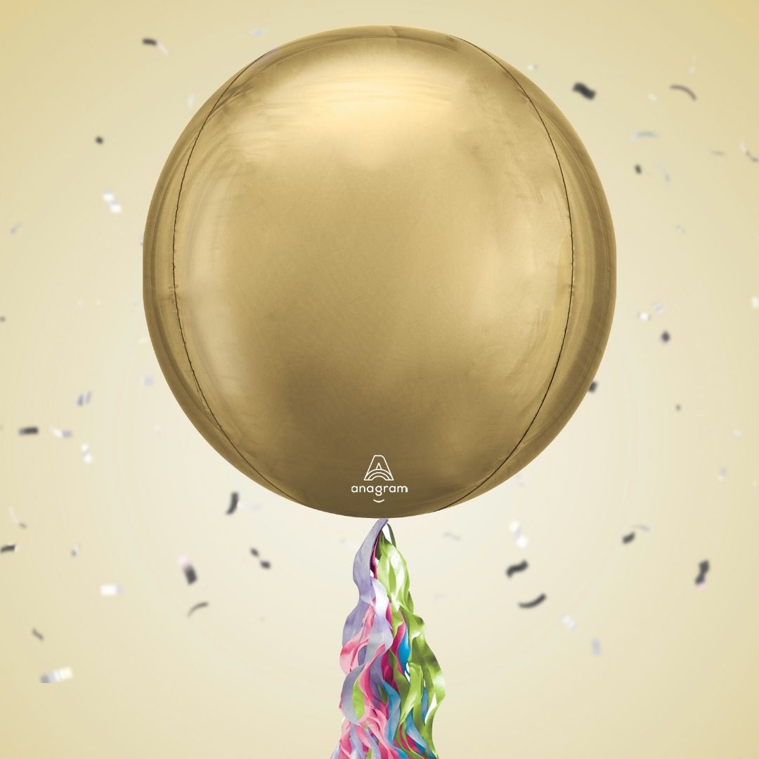 Floating White Gold Balloon In A Box With Tail Surprise Gift - Personalise It!