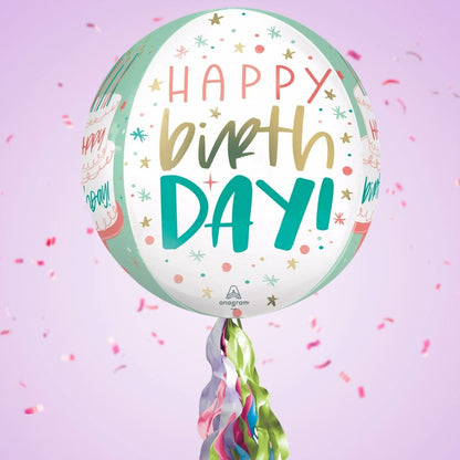 Floating Cake Happy Birthday Balloon In A Box With Tail Surprise Gift - Personalise It!