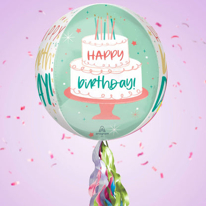 Floating Cake Happy Birthday Balloon In A Box With Tail Surprise Gift - Personalise It!