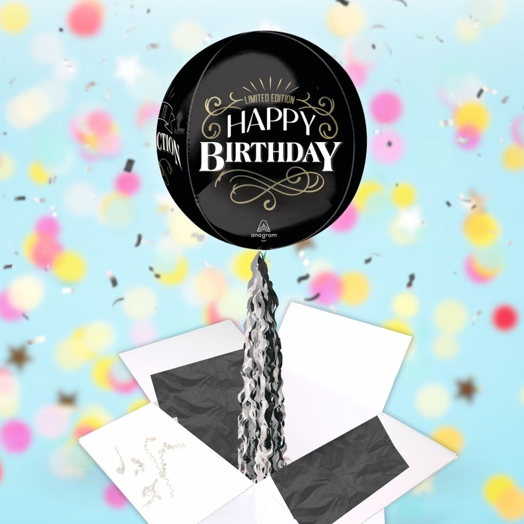Floating Better With Age Birthday Balloon In A Box With Tail Surprise Gift - Personalise It!