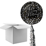 Floating Sparkling Happy Birthday Balloon In A Box With Tail Surprise Gift - Personalise It!