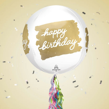 Floating Golden Age Happy Birthday Balloon In A Box With Tail Surprise Gift - Personalise It!