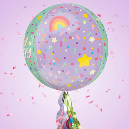 Floating Ice Cream Happy Birthday Balloon In A Box With Tail Surprise Gift - Personalise It!