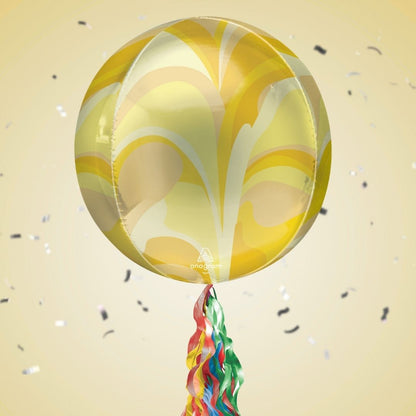Floating Gold Macro Marble Balloon In A Box With Tail Surprise Gift - Personalise It!