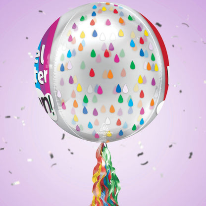Floating Feel Better Soon Balloon In A Box With Tail Surprise Gift - Personalise It!