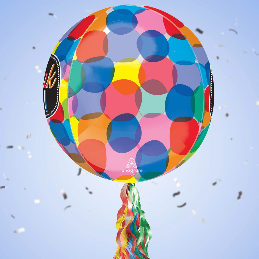 Floating Bubbly Thank You Balloon In A Box With Tail Surprise Gift - Personalise It!