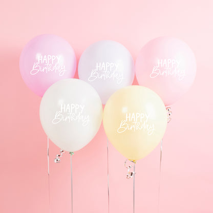 Hootyballoo 5 Pack Rainbow 'Happy Birthday' 12" Balloons Birthday Partyware